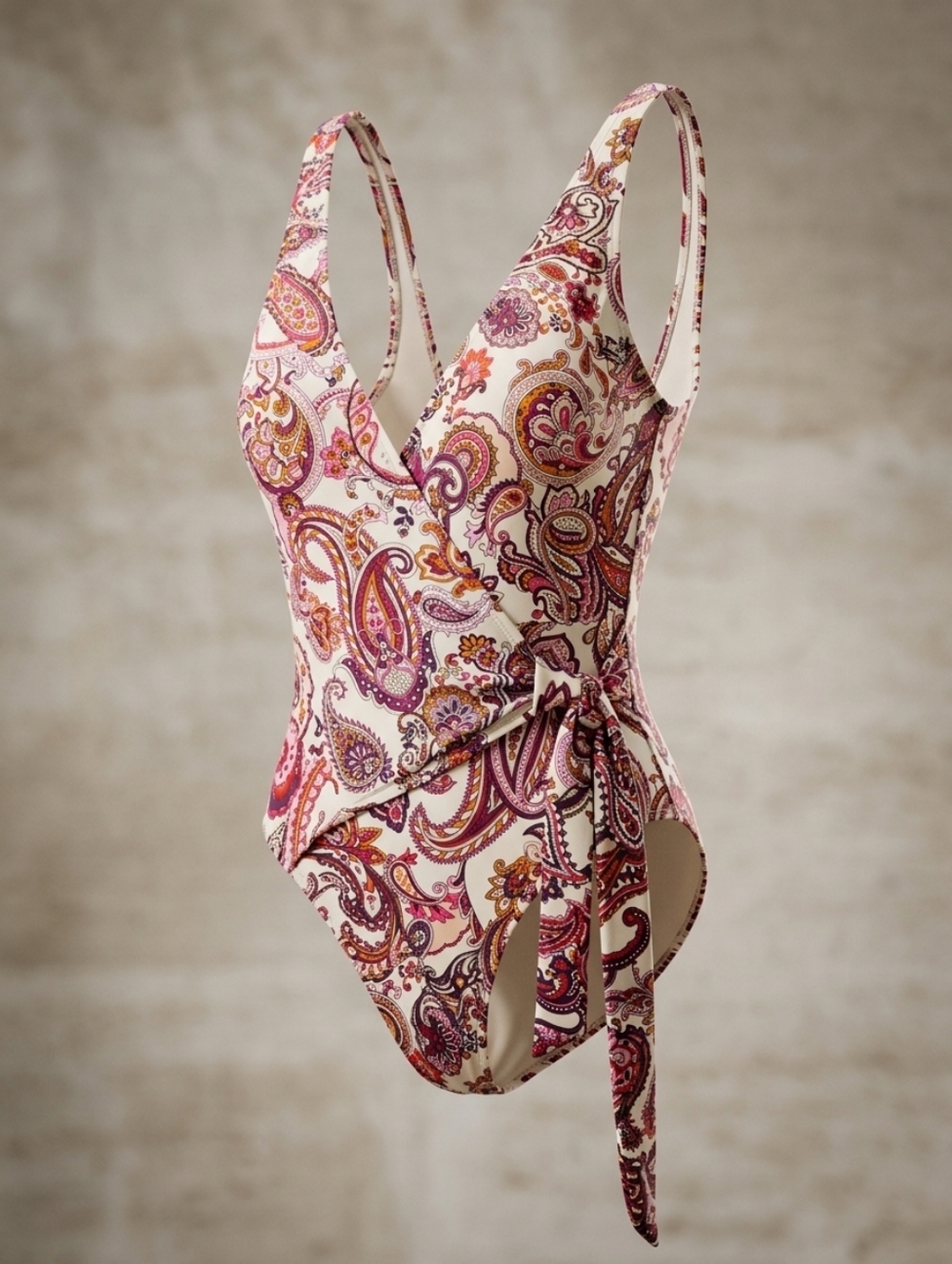 Shade & Shore Paisley One-Piece Swimsuit with Side Tie